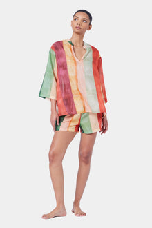 Laos Stripe Cotton Tunic Dress | Stripe Print