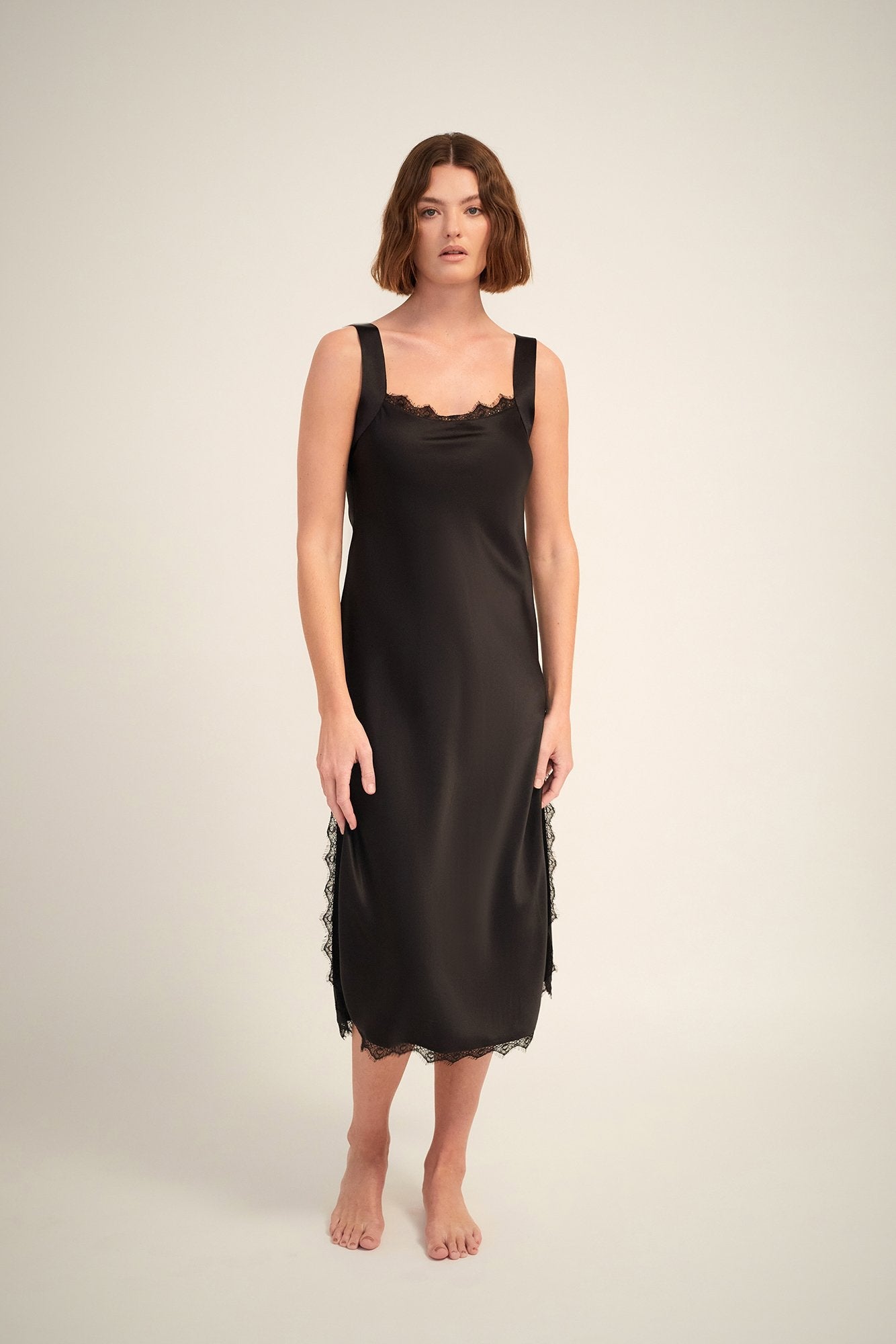 Aurora Silk Slip | Black