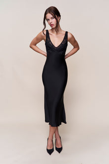 Womens | Scaosi Lace Detail Slip Dress | Black