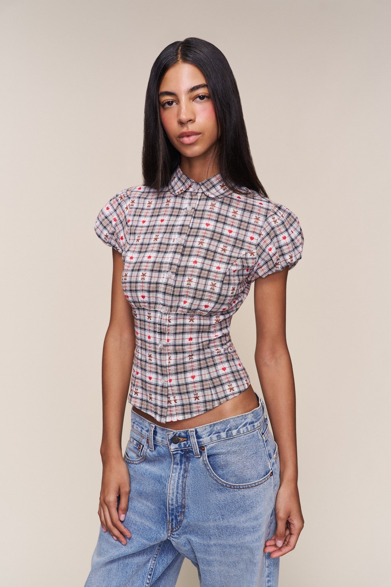 Womens | Liana Plaid Top | Bear Plaid