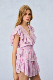 Gwen Heirloom Print Cotton Mini Dress | Hibiscus