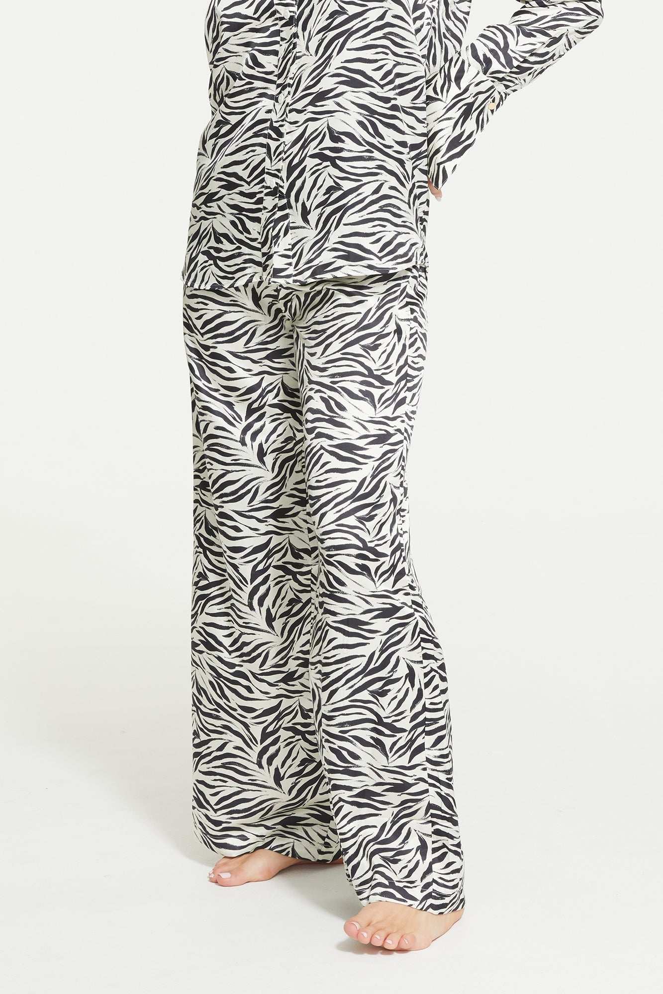 Zafina Long Pant | Brushstroke Zebra Print