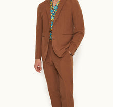 Garret Tailored Fit, Italian Made, Two-Button Unstructured Blazer | Cinnamon Coffee