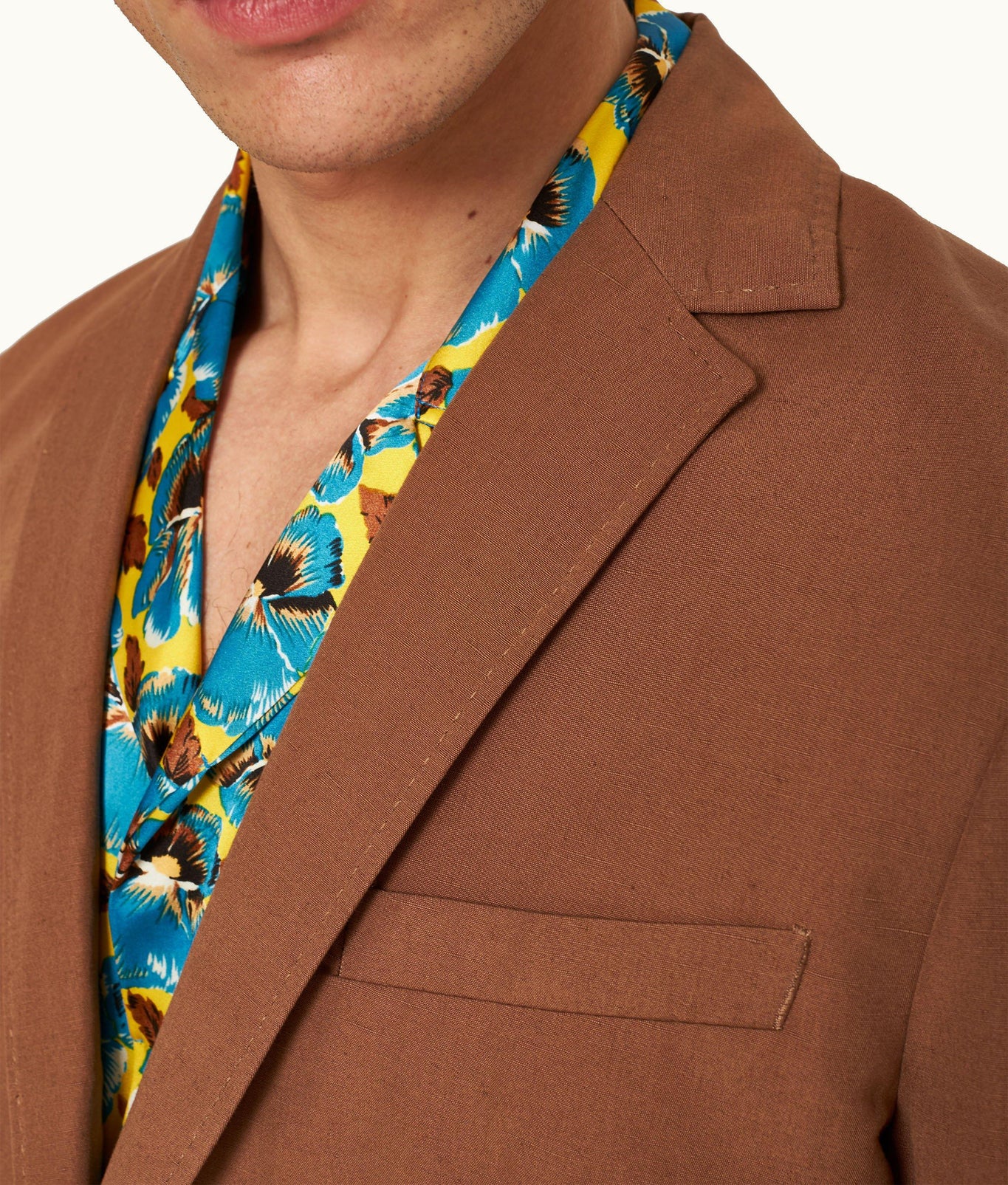 Garret Tailored Fit, Italian Made, Two-Button Unstructured Blazer | Cinnamon Coffee
