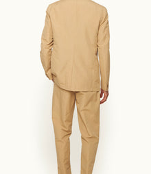 Garret Tailored Fit Unstructured Two-Button Linen & Cotton Blazer | Biscuit