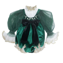 Girl | Aurora Royal Green Velour Romper