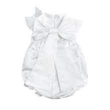 Girl | Butterfly White Satin Ceremony Romper