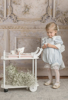 Girl | Charlotte Baby Linen Romper | Blue