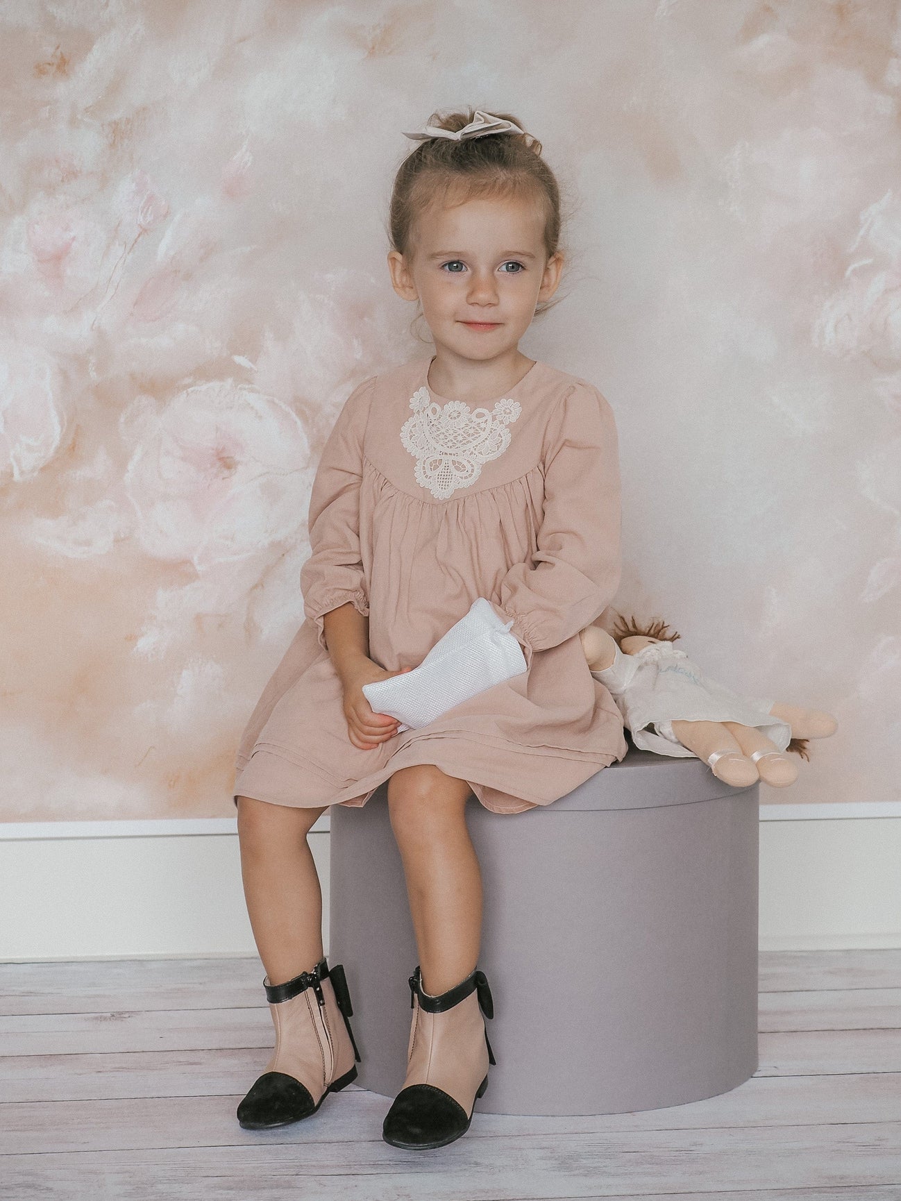 Girl | Clara Leather Booties | Pink x Black