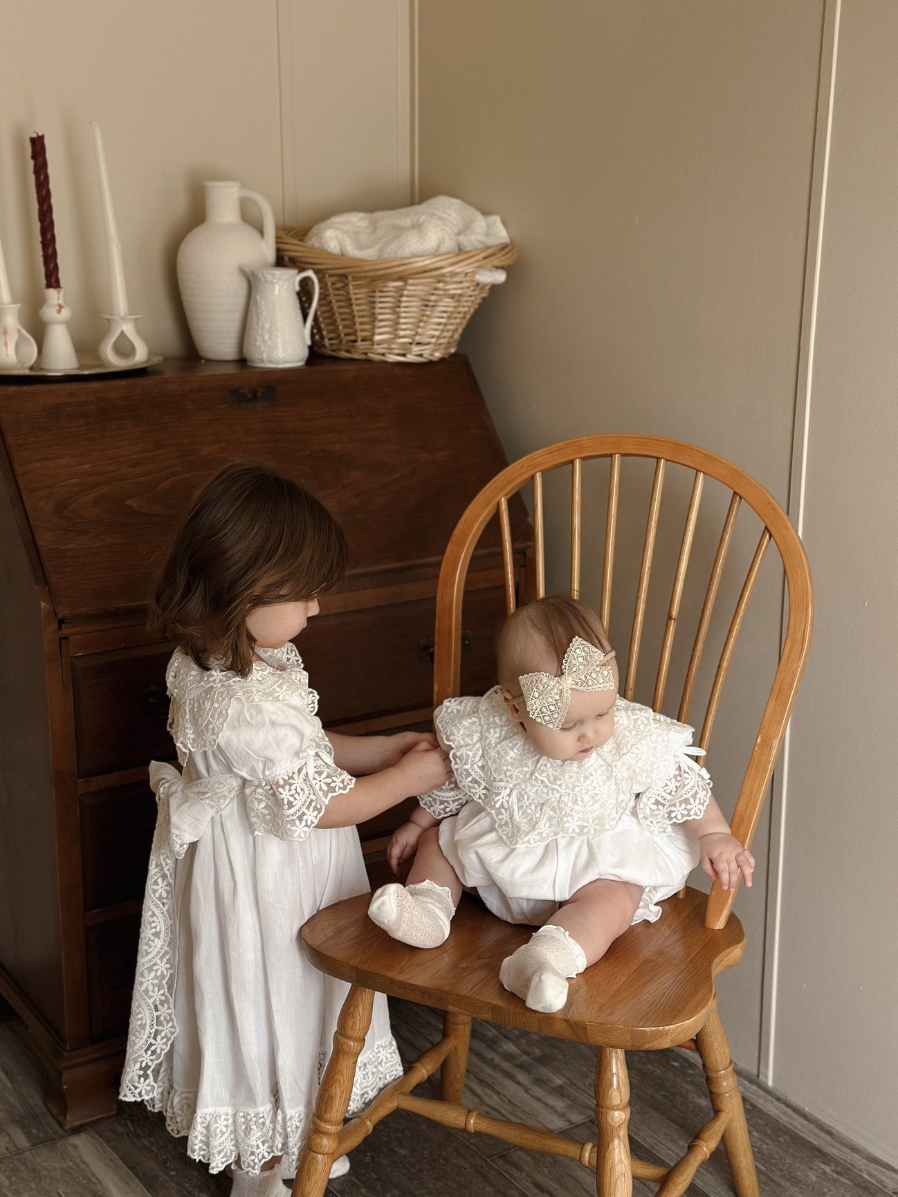 Girl | Katherine Embroidered Linen Romper