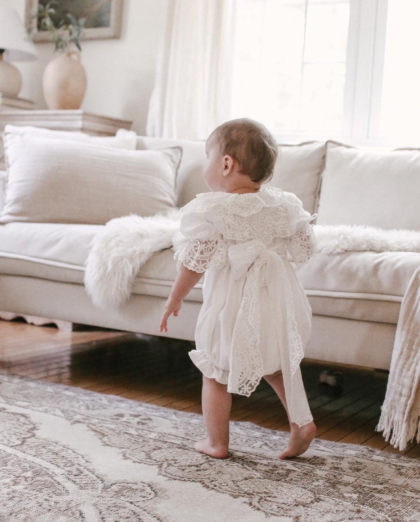 Girl | Katherine Embroidered Linen Romper