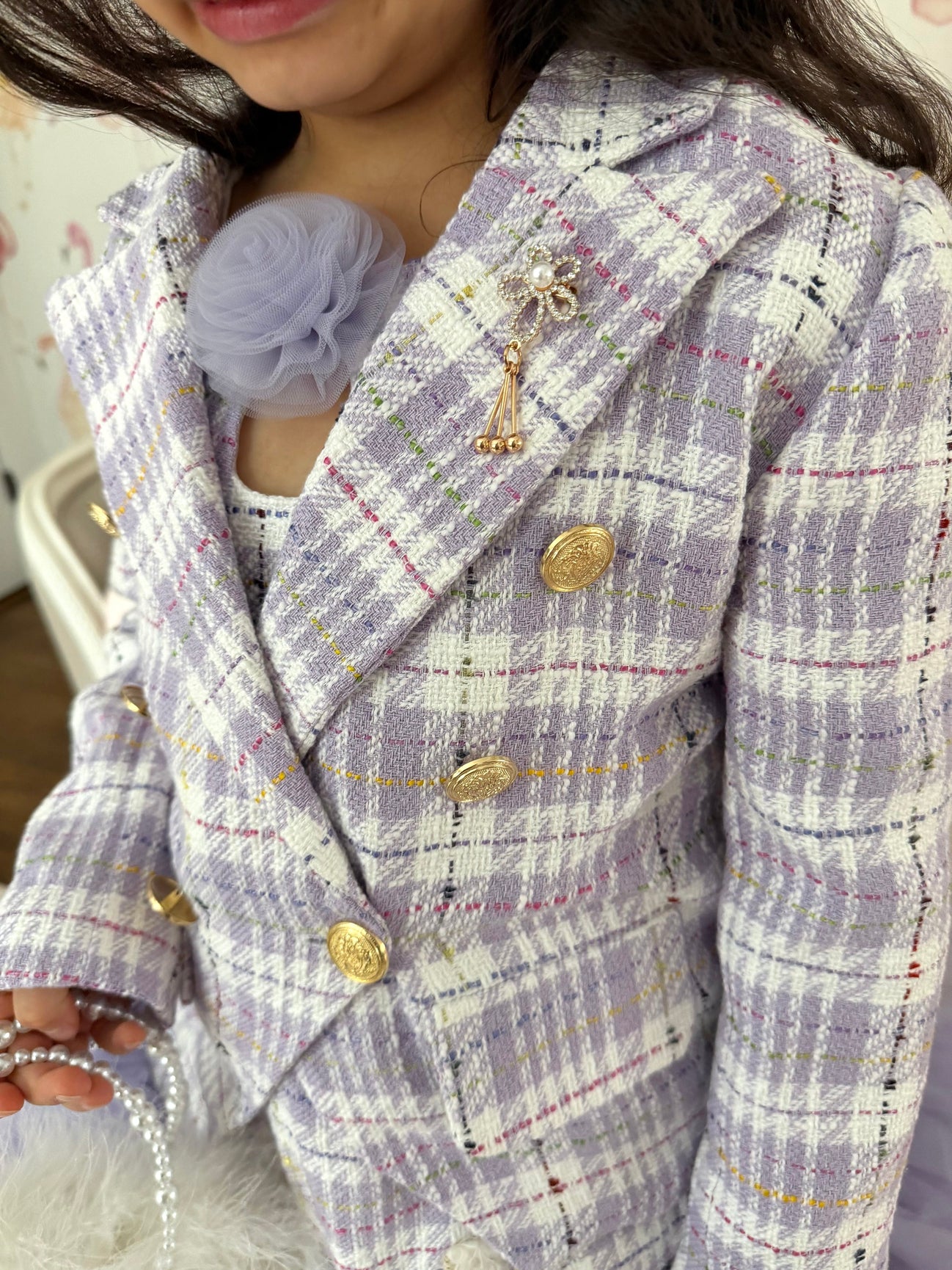 Girl | Violet Tweed Blazer