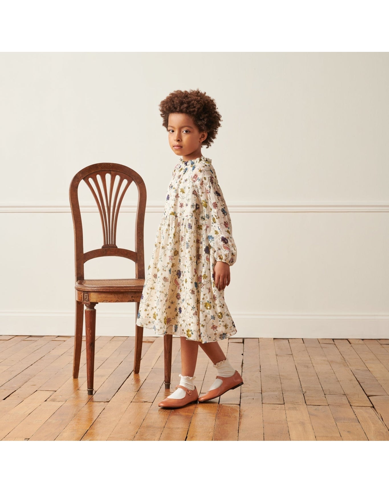 Girls | Bluebell Dress Flowers | 8Y | Ecru