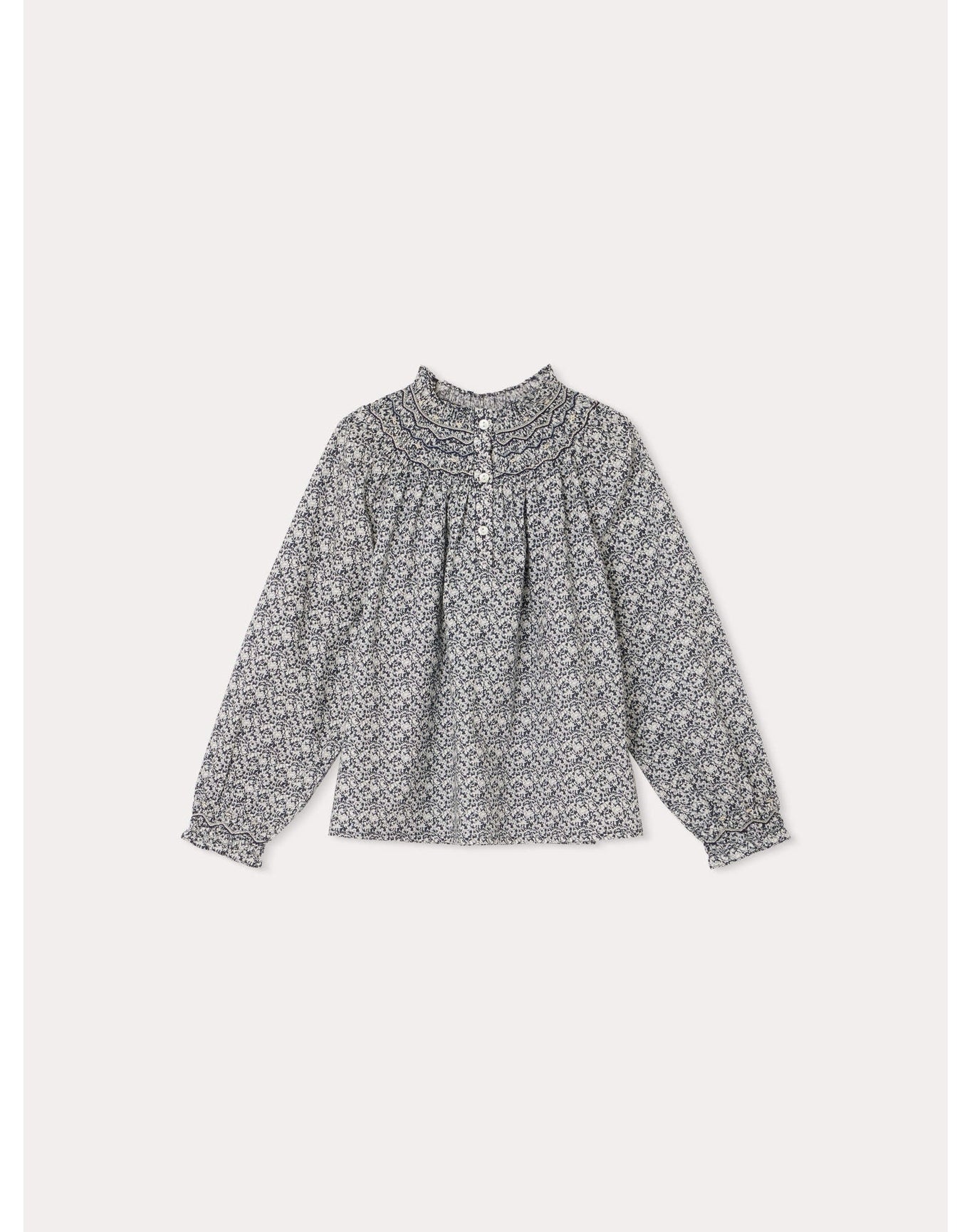 Girls | Petale Smocked Blouse | 4Y-8Y | Navy