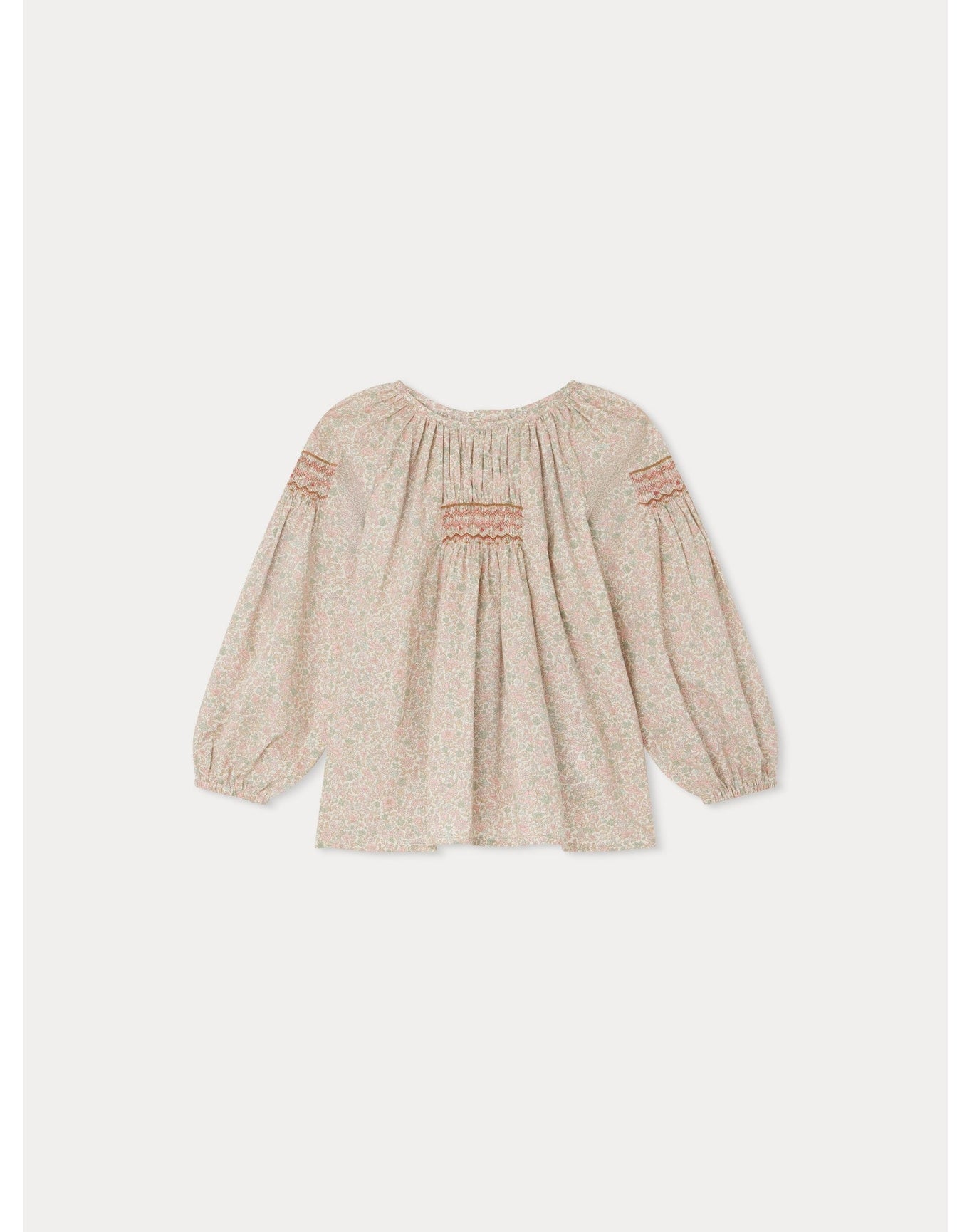 Girls | Poldie Smocked Blouse Flowers | 6Y-8Y | Pink