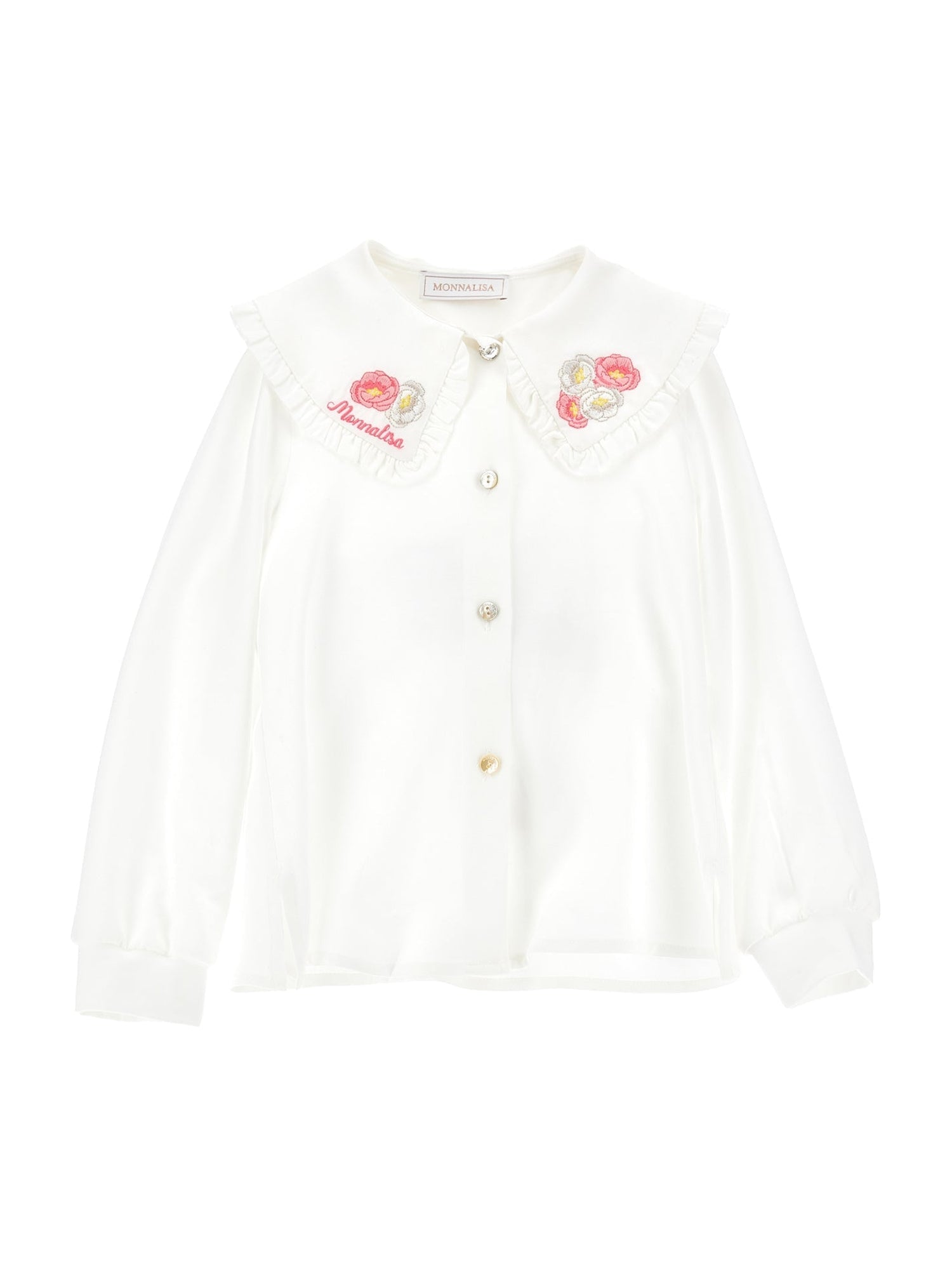 Girls | Viscose Shirt With Pilgrim Collar | Cream
