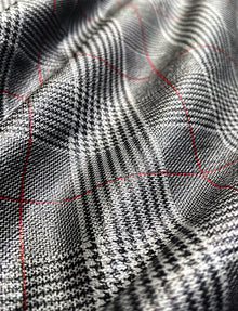 Faux Leather Print Micro-Mini Skirt::Glen Plaid::Detail