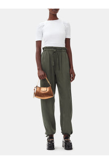 Green Washed Satin Trousers | Climbing Ivy