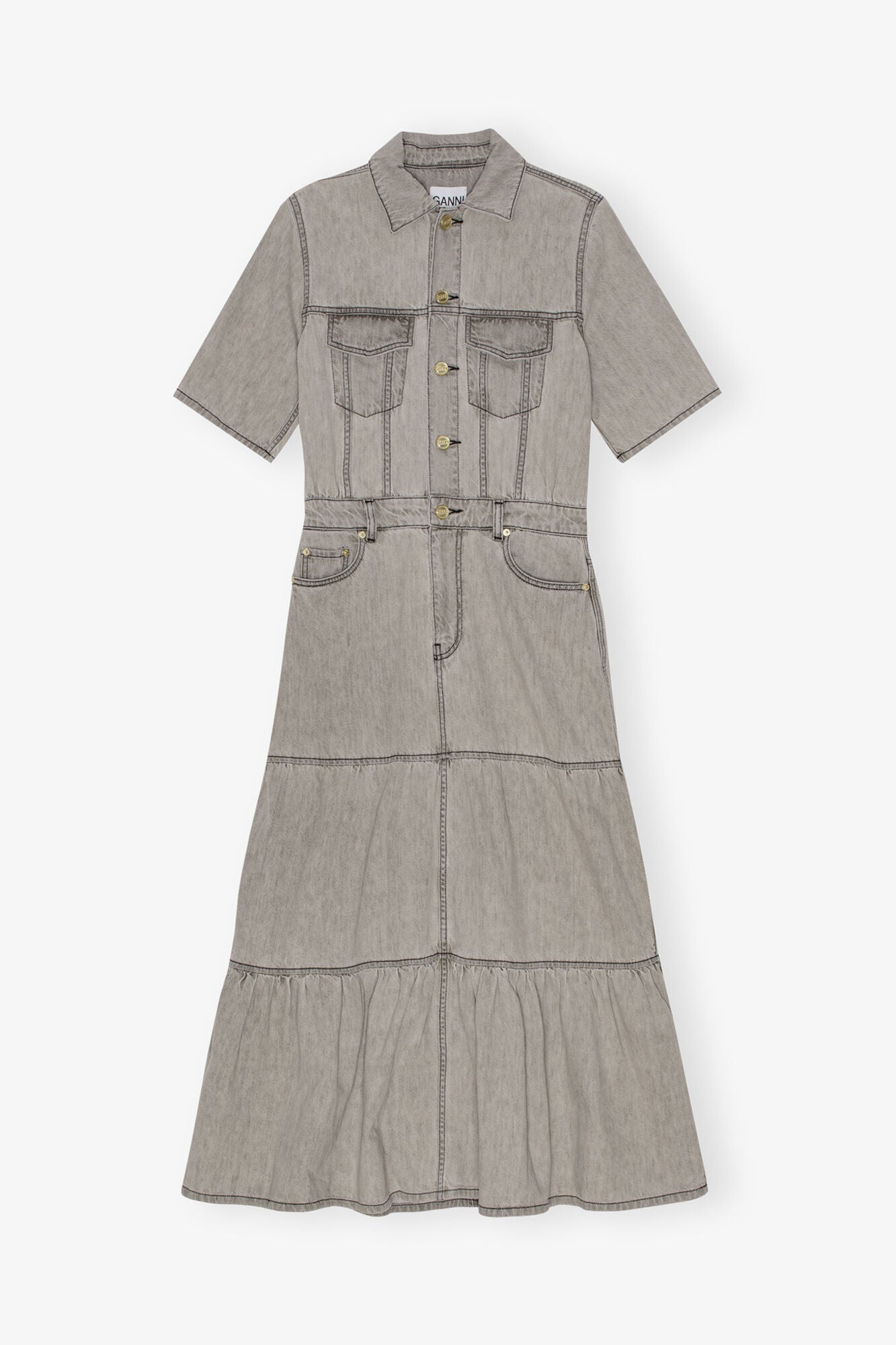 Grey Future Long Denim Dress | Gray Quill