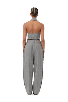 Grey Herringbone Suiting Vest | Frost Gray