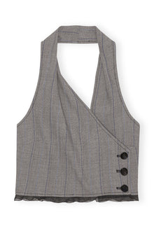Grey Herringbone Suiting Vest | Frost Gray