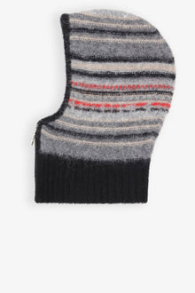 Grey Striped Soft Wool Balaclava | Phantom