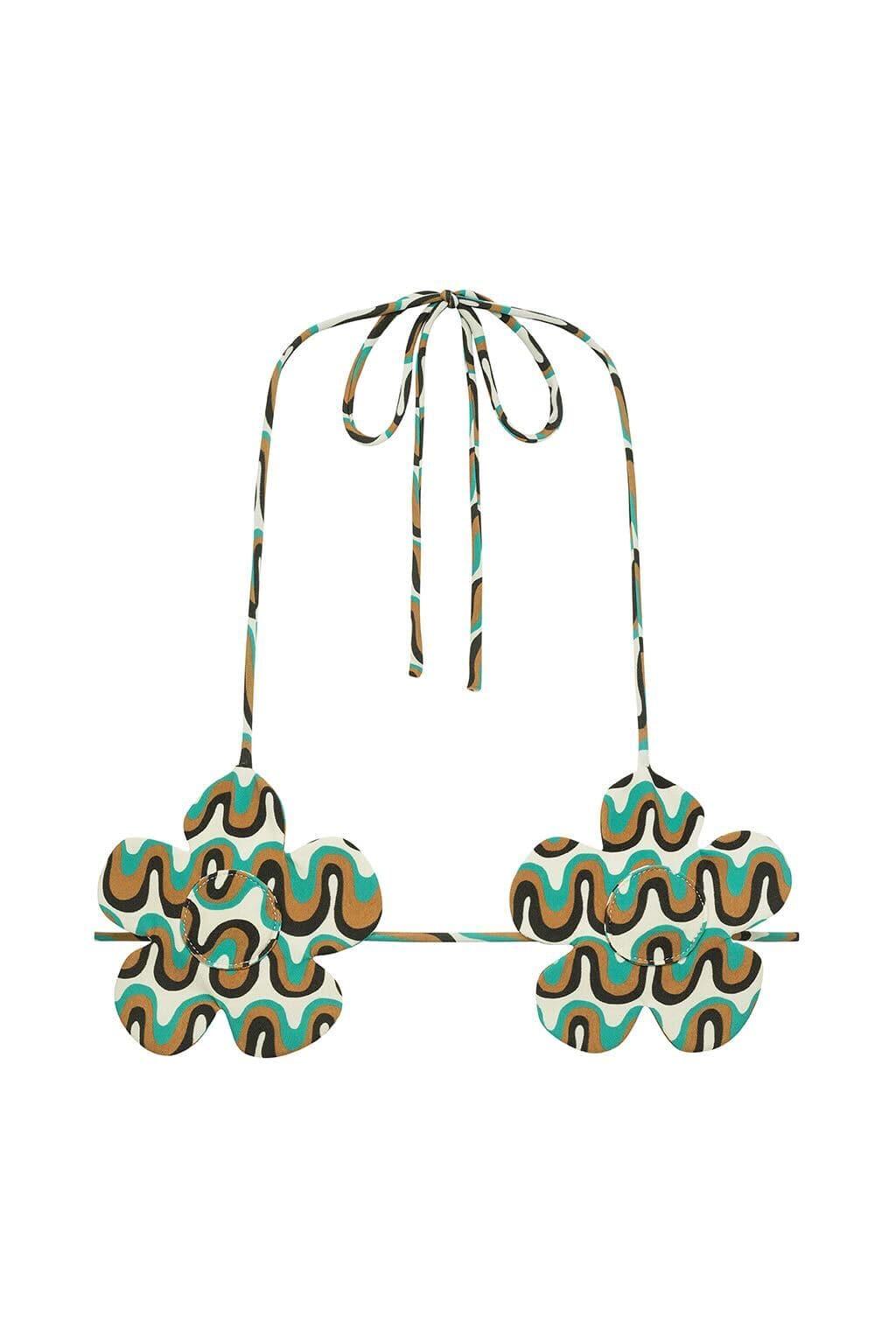 Binded Flower Bikini Top | Groovy
