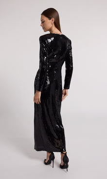 Silvanna Sequin Dress | Black