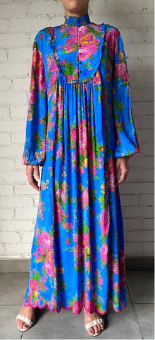 Womens | Aara Viscose Long Dress | Blue
