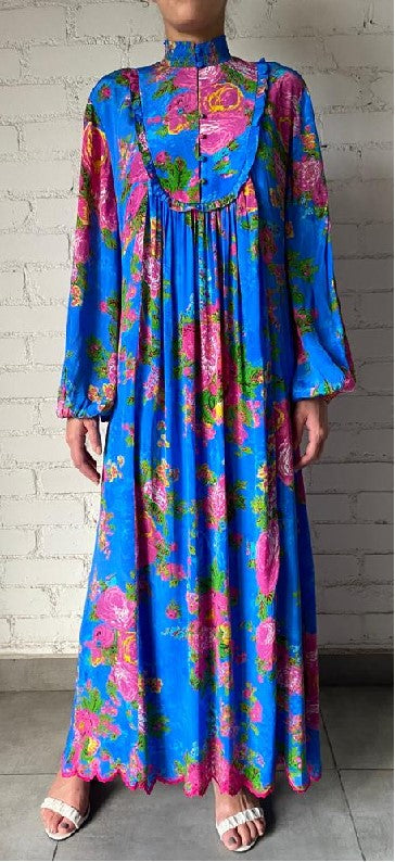 Womens | Aara Viscose Long Dress | Blue