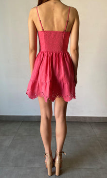 Womens | Anay Cotton Linen Short Dress | Pink