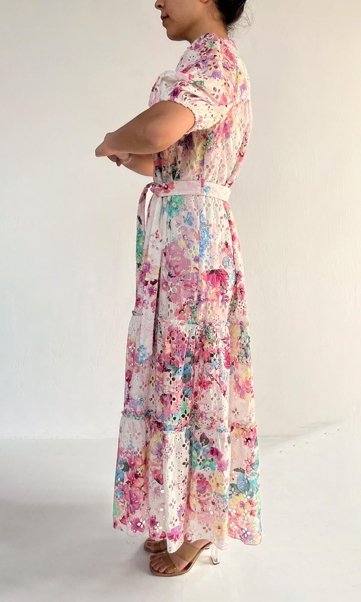 Womens | April Cotton Schiffli Long Dress | Multi
