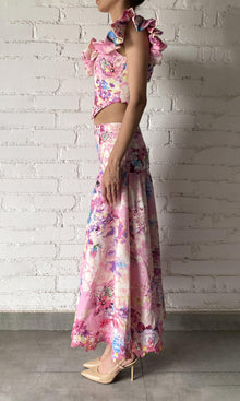 Womens | April Cotton Corset Top | Pink Floral