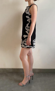 Hemant And Nandita | Daha Cotton Linen Short Dress | RE25 | Black White