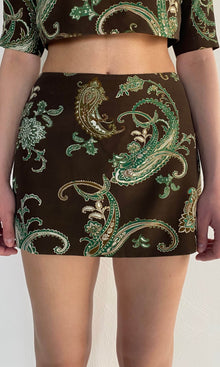 Womens | Dira Viscose Heavy Crepe Mini Skirt | Dark Brown