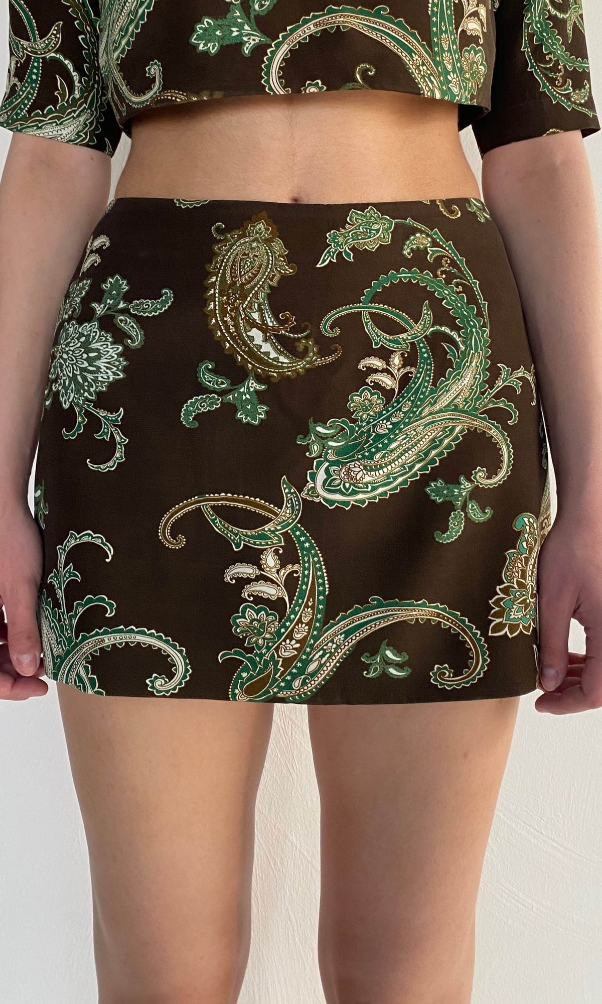 Womens | Dira Viscose Heavy Crepe Mini Skirt | Dark Brown