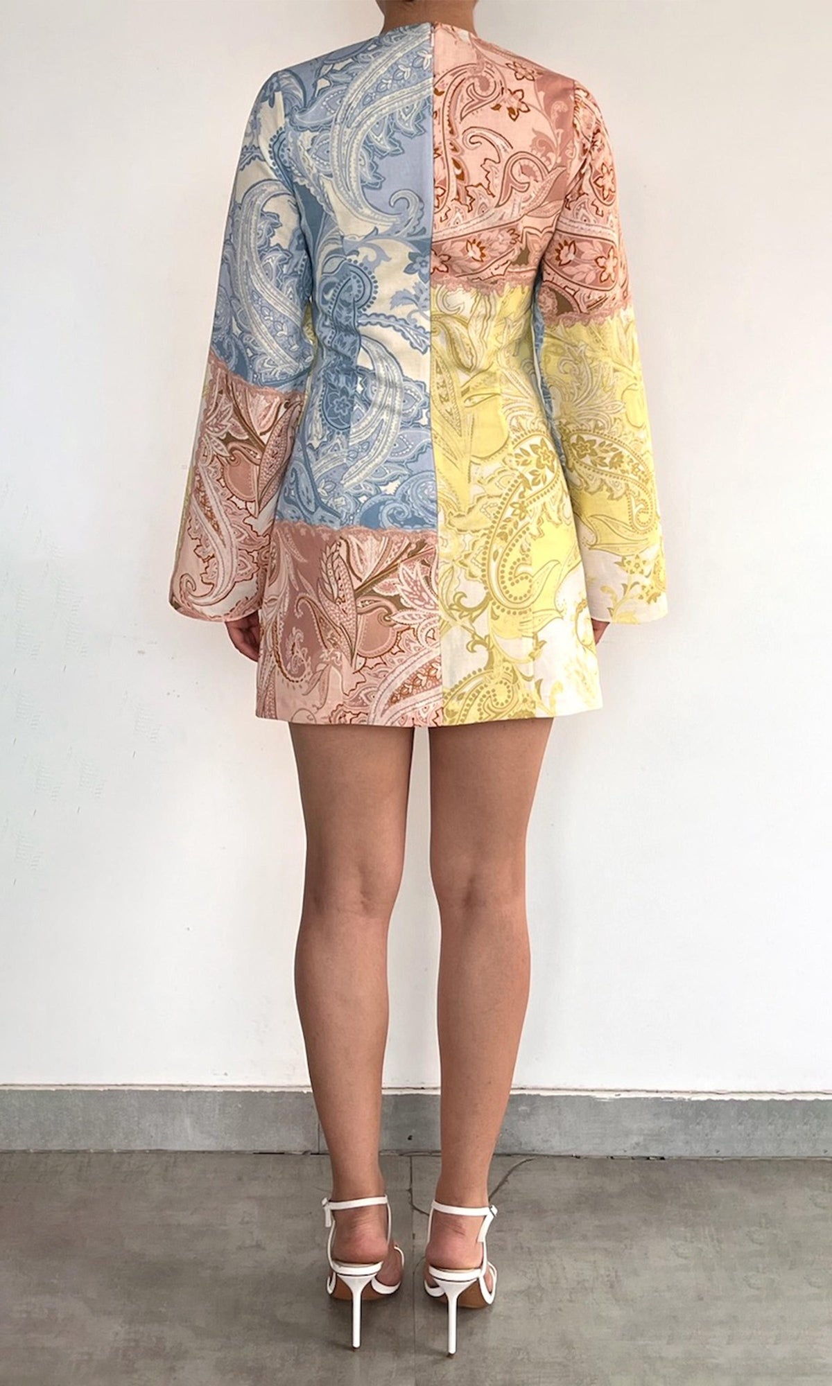 Womens | Fiza Linen Cotton Patch Mini Dress | Multi