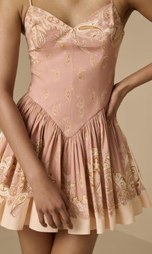 Hemant And Nandita | Fiza Cotton Poplin Short Dress | Powder Pink