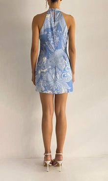 Hemant And Nandita | Fiza Polyester Satin Lycra Short Dress | Powder Blue