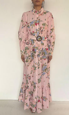 Hemant And Nandita | Hoor Cotton Linen Long Dress | Pink