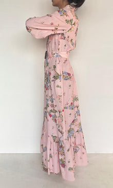 Hemant And Nandita | Hoor Cotton Linen Long Dress | Pink