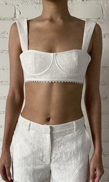 Womens | Ilara Viscose Nylon Jacquard Bandeau | White