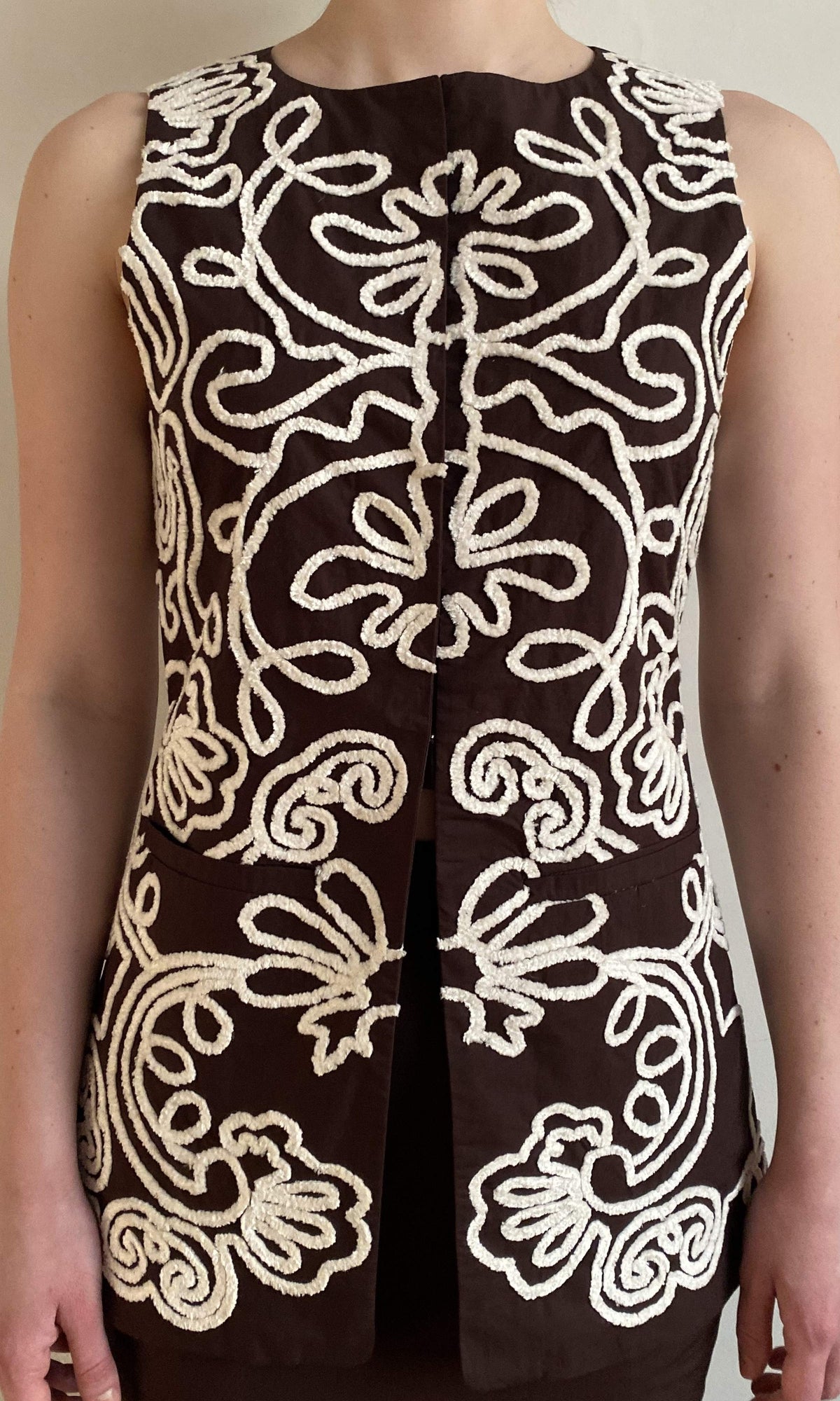 Hemant And Nandita | Ilaya Linen Cotton Waist Coat | Brown