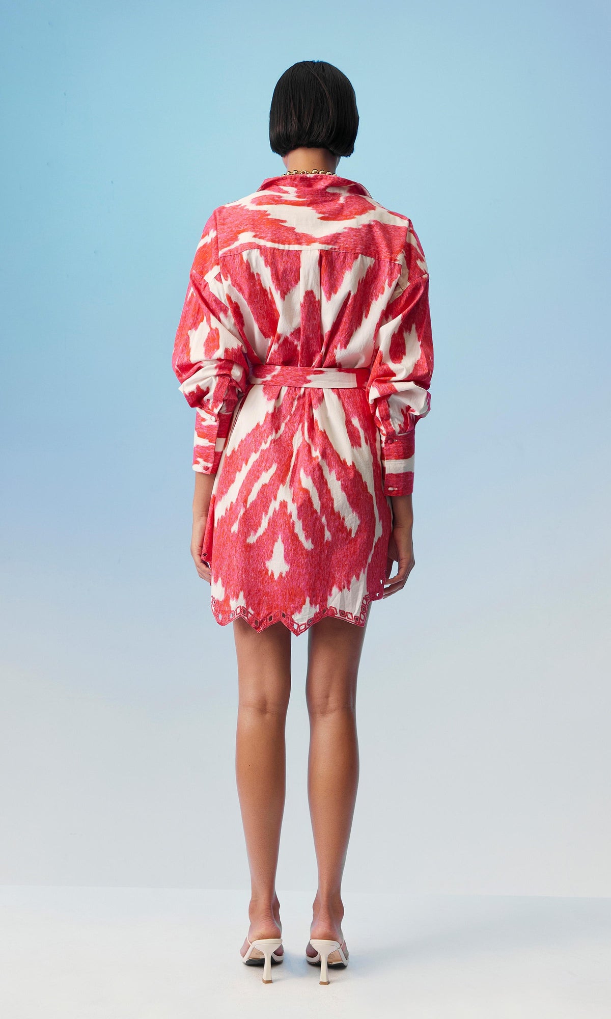 Womens | Indu Cotton Shirt Dress | Pink
