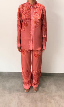Hemant And Nandita | Inv Viscose Crepe Coller Shirt | Vine Floral