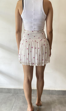 Womens | Inv Viscose Georgette Short Skirt | White Multi