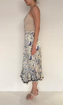Womens | Inv Polyester Satin Long Skirt | Blue White