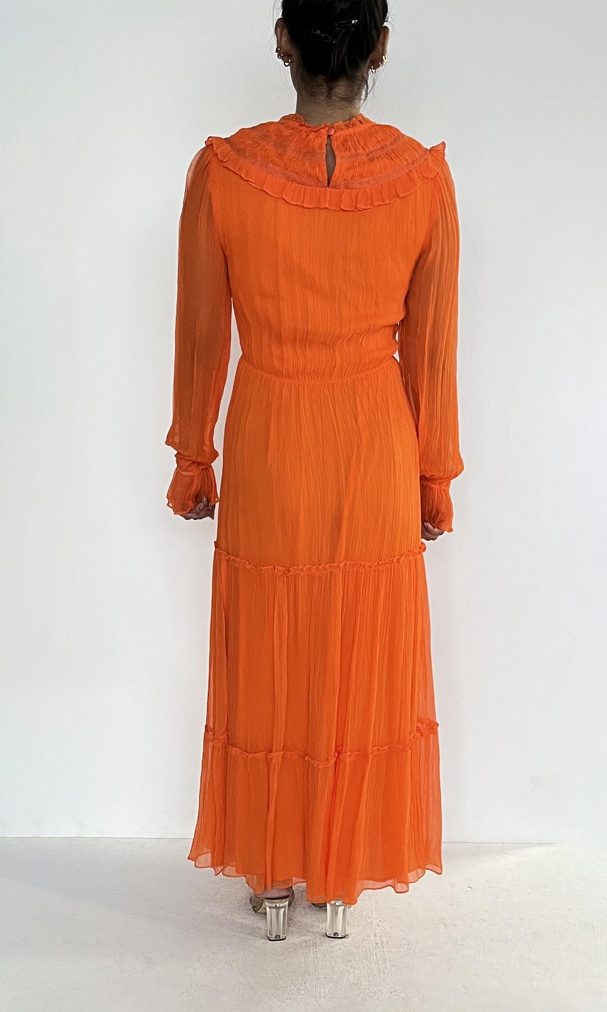 Womens | Inv Viscose Long Dress | Orange
