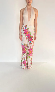 Womens | Inv Polyester Satin Lycra Floral Pants | White