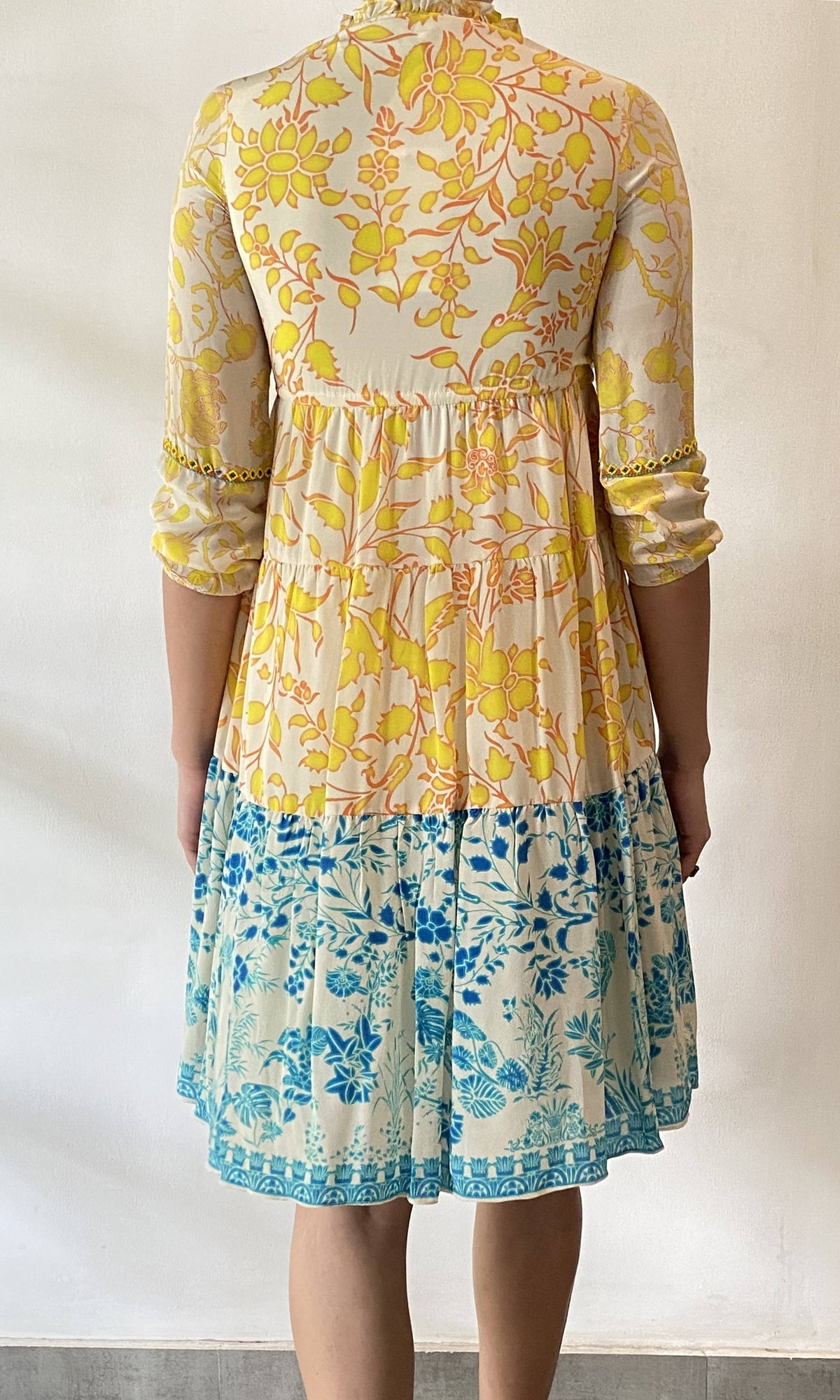 Womens | Inv Viscose Short Dress | Yellow Multi
